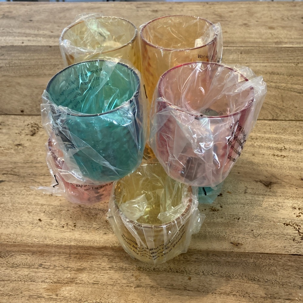 Set of 8 Member Mark Pastel BHP Free, Tumbler Cups 8oz Green Pink Orange Yellow